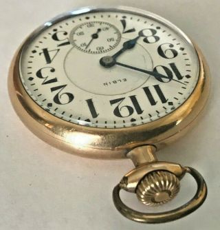 1921 Elgin Father Time Railroad Grade 454 Pocket Watch 21j,  16s GF OF 3