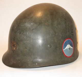 Named Post Wwii Occupation Of Japan Us Army Major Fuji Firestone M1 Helmet Liner