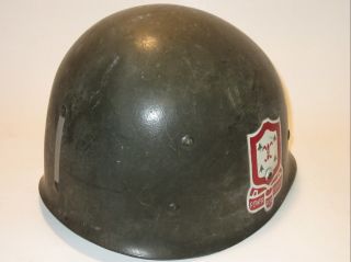 NAMED post WWII Occupation of Japan US Army Major Fuji Firestone M1 Helmet Liner 2