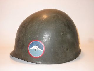 NAMED post WWII Occupation of Japan US Army Major Fuji Firestone M1 Helmet Liner 6