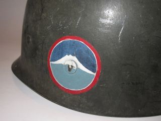 NAMED post WWII Occupation of Japan US Army Major Fuji Firestone M1 Helmet Liner 7