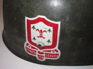 NAMED post WWII Occupation of Japan US Army Major Fuji Firestone M1 Helmet Liner 9