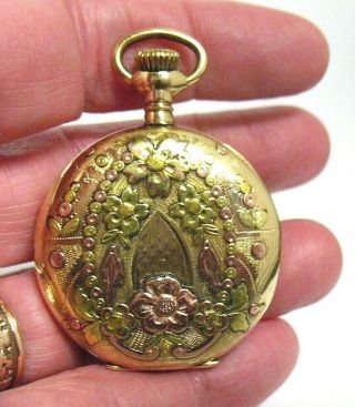 Antique Waltham Gold Filled Pocket Watch Rose & Yellow Gold Not