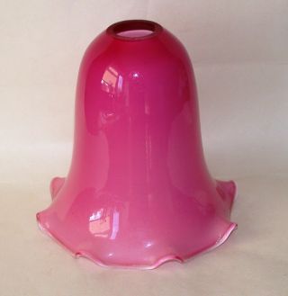 Antique Vintage Cased Glass Cranberry Lamp Shade Light Shade