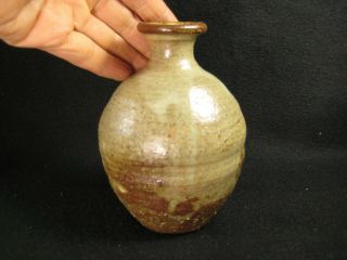 Vintage Japanese Showa Era (c.  1930) Bizen Ceramic Small Tokkuri Sake Jug Vase