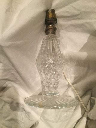 Vintage Table Lamp Silver Plated Base And Neck With Cut Glass Column
