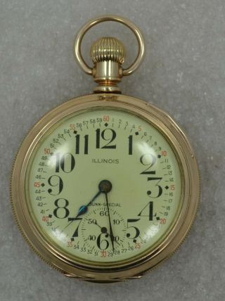 1907 Illinois Bunn Special 18s Pocket Watch.  Montgomery Dial Runner