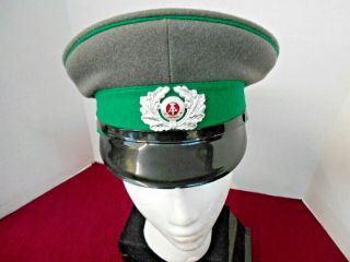 East German Border Guard Visor Cap With Emblem,  Nva Size 53 Pre - Owned