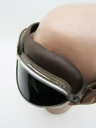 WW2 German Luftwaffe Pilot AVIATOR GOGGLES vintage WWII Flying Bomber 6