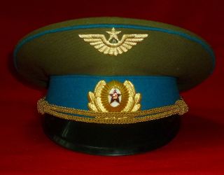 1990 Russian Soviet Air Force Officer Service Uniform Cap Hat Ussr