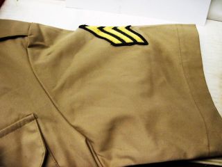 USMC Mens Marine Corps Short Sleeve Khaki Dress Uniform Shirt - Sargent Patch 5