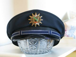 German Police Cap,  Police Peaked Officers Cap,  Visor Hat,  Hat Badge