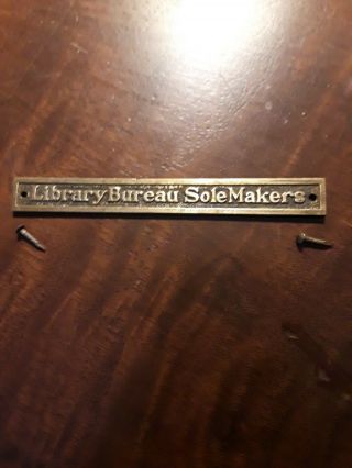 Library Bureau Sole Makers File Cabinet Name Plate