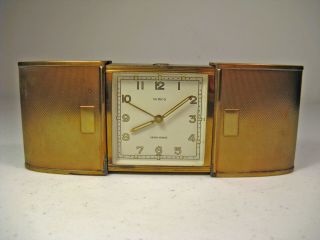 Vintage Semca 7 Jewels Travel Alarm Clock Swiss
