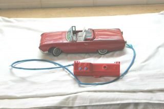 Vintage Cragstan Remote Control Ford Thunderbird Retractable Top Roof Tin Car