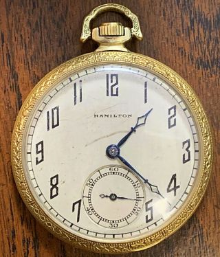 Hamilton Model 2 Pocket Watch Grade 912 12s 17j Of Gf