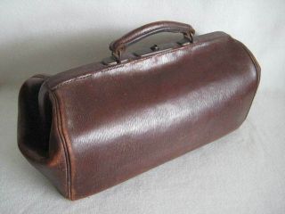 Vintage Antique Leather Doctor Bag Satchel 19 " Great Prop