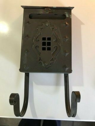Antique Arts And Crafts Metal Mail Box