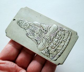 Two Chinese Scroll Weights / Plaques Buddha & Flying Bird.  Quality (79) 4