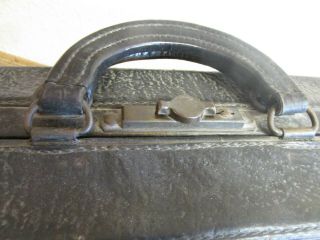 Vintage Doctor ' s Medical Bag Black Leather Apothecary Bag,  with glass vials 2