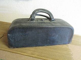 Vintage Doctor ' s Medical Bag Black Leather Apothecary Bag,  with glass vials 3