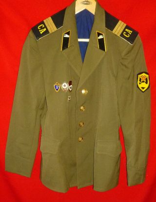 Russian Soviet Army Tanker Tank Sergeant Parade Uniform Jacket,  4 Badges Ussr
