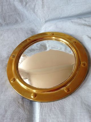 Vintage Brass Round Porthole Wall Mirror Convex Round Nautical 10 