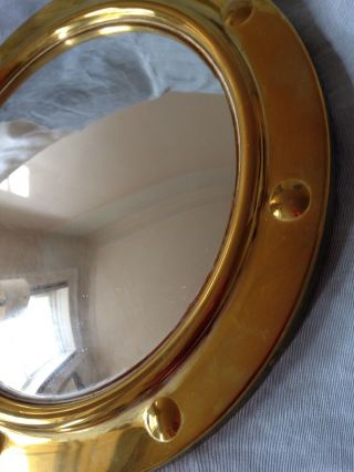 Vintage Brass Round Porthole Wall Mirror Convex Round Nautical 10 