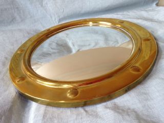 Vintage Brass Round Porthole Wall Mirror Convex Round Nautical 10 