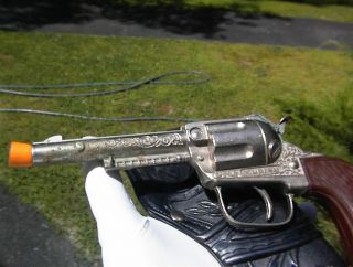 Vintage Hubley Diecast Cap Gun Rare Brown Handle