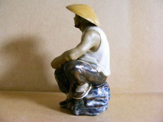 Vintage Chinese Mud Man Workman Figurine 3