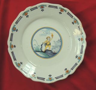 Cupid,  God Of Love,  On An 18th Century French Nevers Plate,  Hand Paint,  Charming