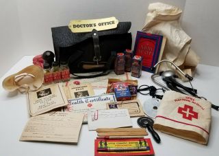 Vintage 1940 Little Country Doctor Play Set Transogram Co.  Collectible Toy