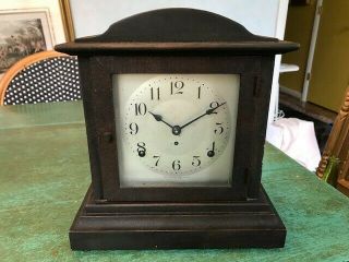 Seth Thomas,  Orig.  Antique Wooden Case Mantle Alarm Clock 9.  5 X 6 X 10.  5