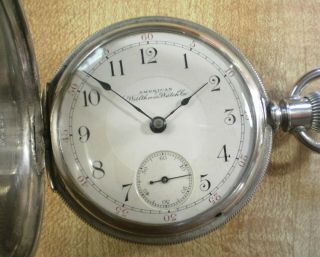 Large 1894 18size Waltham PS Bartlett Solid Silver Hunter Pocket Watch 17jewels 5