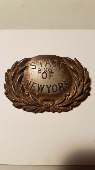 N.  Y.  State Guards Cap Badge C.  G.  Braxmar Bannerman Surplus
