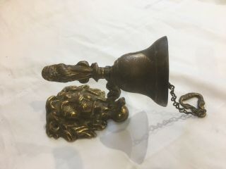 Bespoke Lion Design - 19th Century Hanging Brass Bell - Door Shop 2