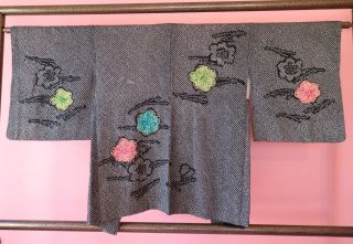 Kimono Haori Vintage Antique Authentic Japanese Textiles Silk Fabric Wearable