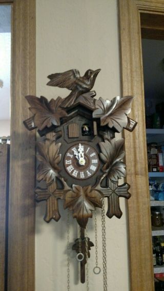 Vintage Albert Schwab 3 Weight Musical Cuckoo Clock