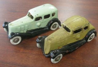 2 Vintage Kilgore / A.  C.  Williams Cast Iron Take Apart Sedan Toy Cars
