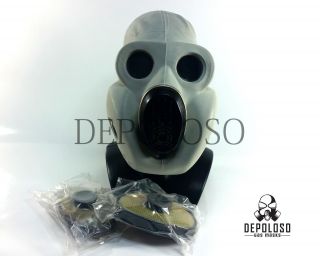 Ussr Russian Military Gas Mask Eo - 19 Pbf.  Grey Rubber Mask.  Size Small