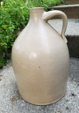 Early Large Salt Glazed Stoneware Crock Jug J.  Fisher - Lyons - N.  Y.  N0 2 Jug