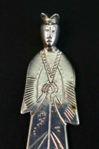 ANTIQUE ART DECO CHINESE EXPORT SOLID SILVER FIGURAL COCKTAIL STICKS AND SPOON 4