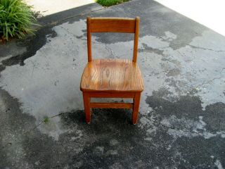 Vintage Solid Oak Childs Sunday School Classroom Library Chair
