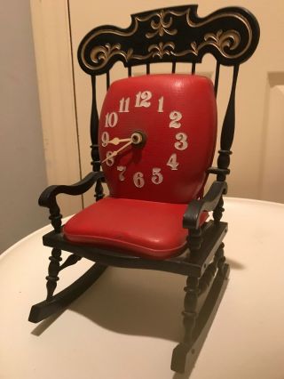 Vintage Spartus Electric Clock - Rocking Chair - - Mid Century Kitsch