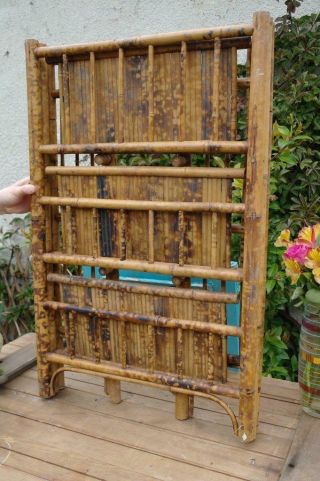 Antique Edwardian Arts And Crafts Bamboo Bookcase ' Foliding 3 Tier ' Rustic Chic 8