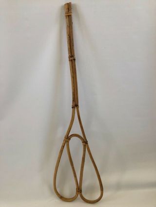 Vintage Cane And Wicker Rug Beater 27”