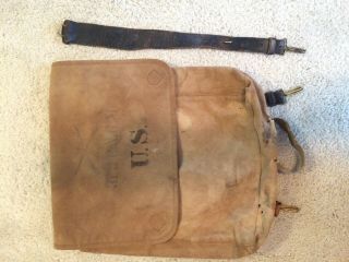 Us 1886 Dated M1878 Blanket Bag With Leather Straps,  One Extra Strap