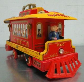 Vintage Modern Toy Broadway Marx Trolley Japan Pressed Tin Alps Read Fix Me