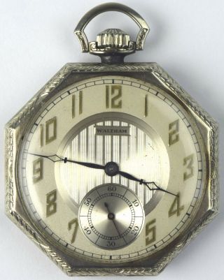 Antique Waltham 14k Gold Art Deco Pocket Watch Size 8s Rs - 14 59 G